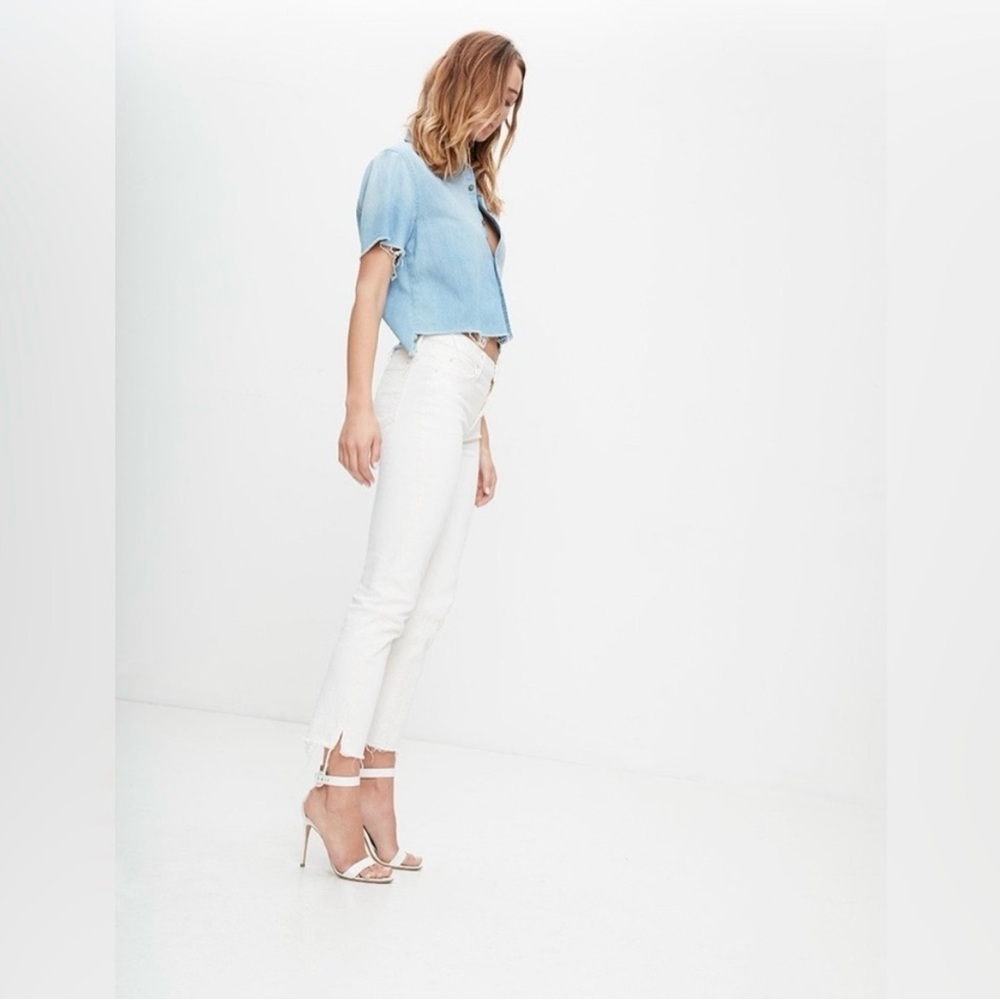 Mother Jeans The Rascal Ankle Snippet So Far Gone Cream color 26